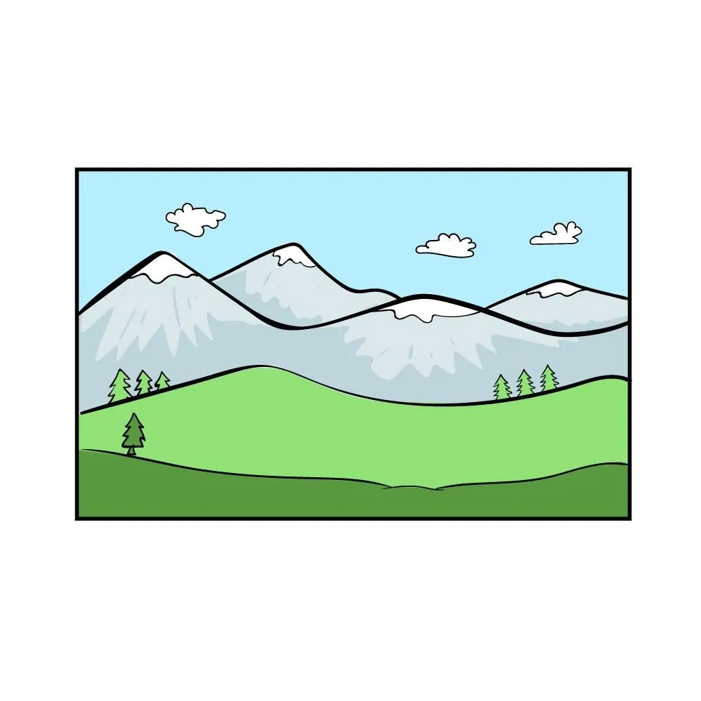 Dibujos de Montañas - Cómo dibujar Montañas paso a paso