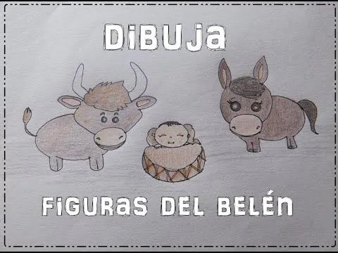 Dibujos del Nacimiento (mula, buey y Jesús) [Dibujo fácil para ...