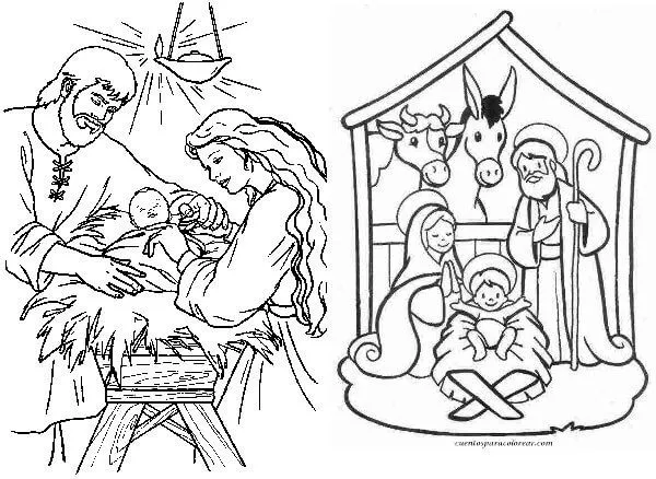 El nacimiento del niño Jesus para colorear - Imagui