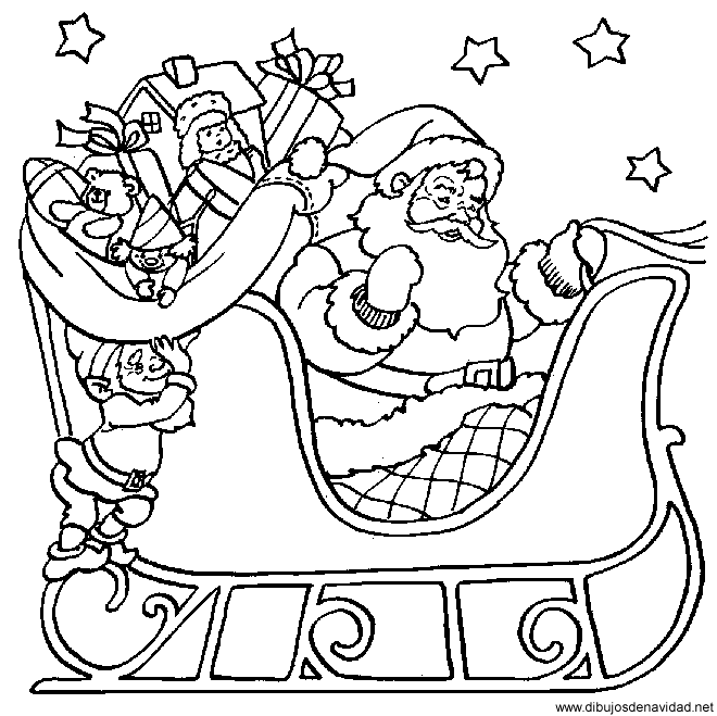 Dibujos de Navidad - Papa Noel dibujo para colorear