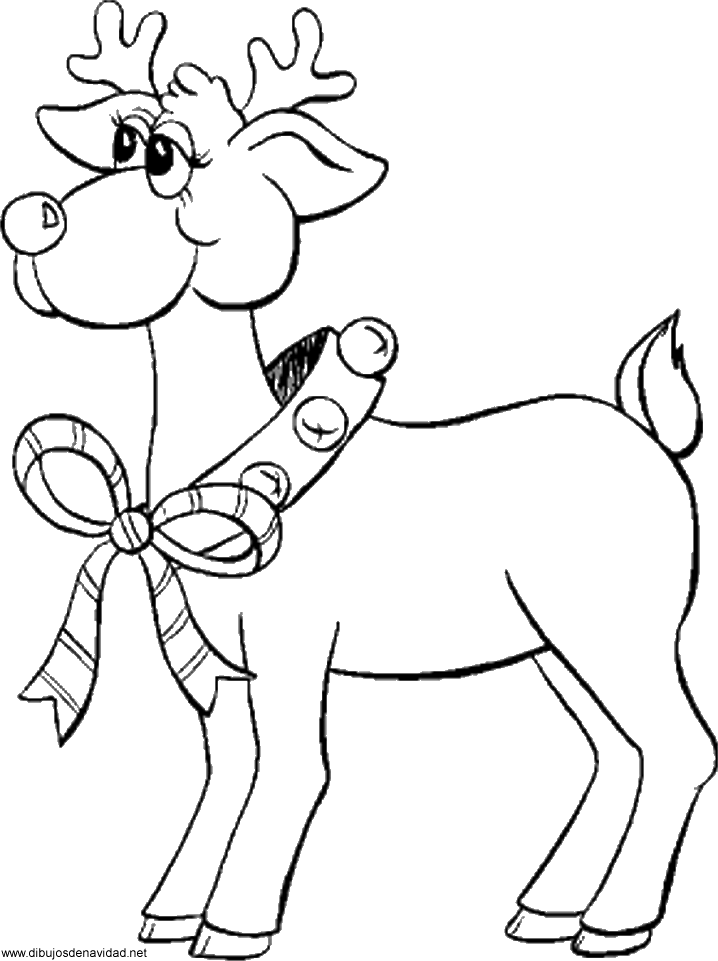Dibujos de Navidad - Reno de Navidad para colorear Dibujos de Navidad - Reno de Navidad para colorear