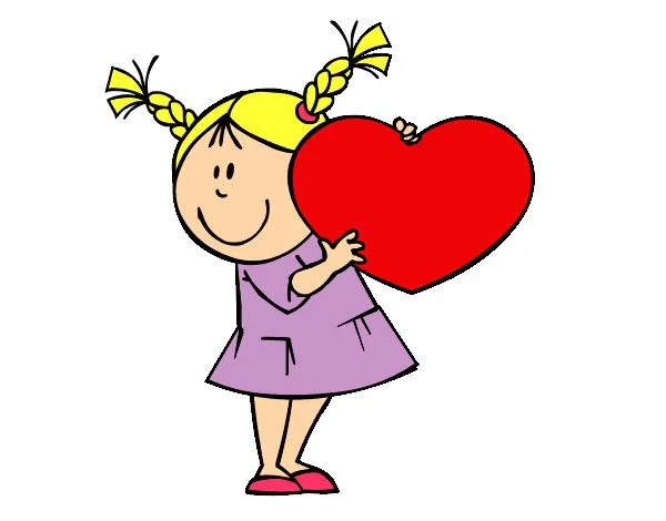 Dibujo de niña con un corazon pintado por Belinda99 en Dibujos.net ...