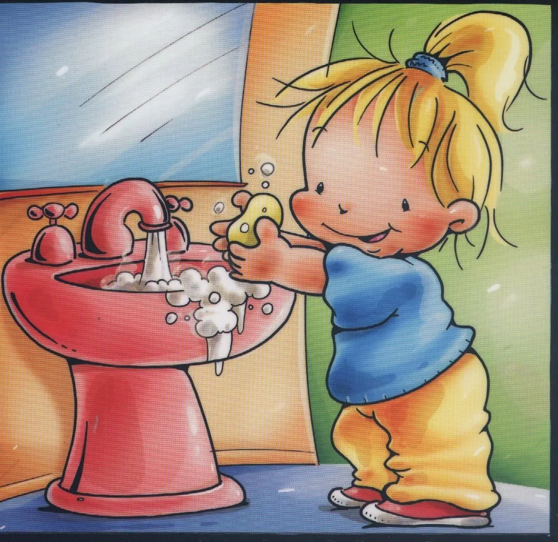 Imagenes niños lavandose las manos dibujo - Imagui