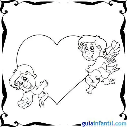 Dibujos de niños para colorear y felicitar con amor