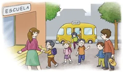 Dibujos de niños entrando a la escuela - Imagui