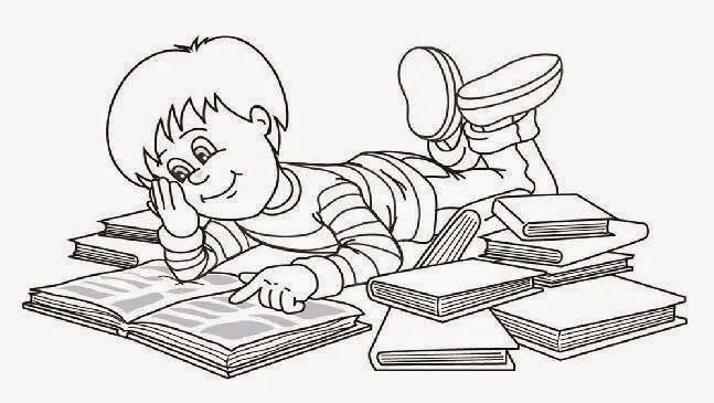 Dibujos de Niños estudiando para colorear | Material para maestros ... Dibujos de Niños estudiando para colorear | Material para maestros ...