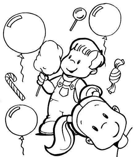 Dibujo de niños felices para colorear - Imagui