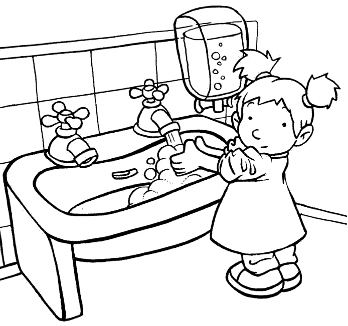 Niños lavando ropa para colorear - Imagui