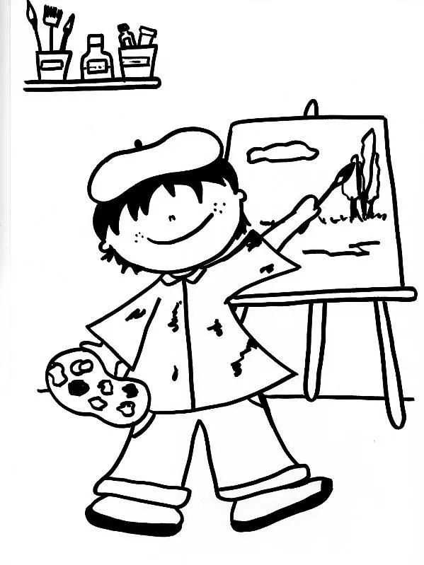 Dibujos de niños pintores - Imagui