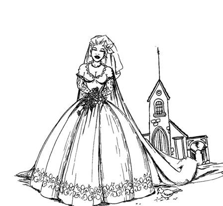 Dibujo de una novia | Dibujos para Colorear