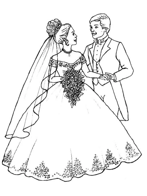 Imagenes de Una pareja casandose para colorear - Imagui