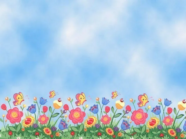 flores y mariposas con cielo azul para ninos dibujos paisajes