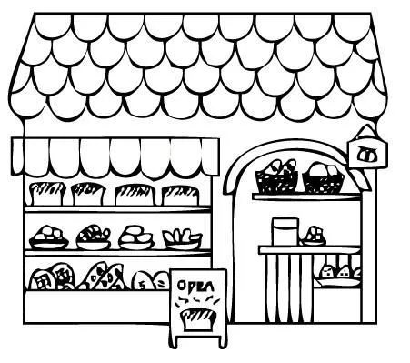 Dibujos de panaderia para colorear - Imagui