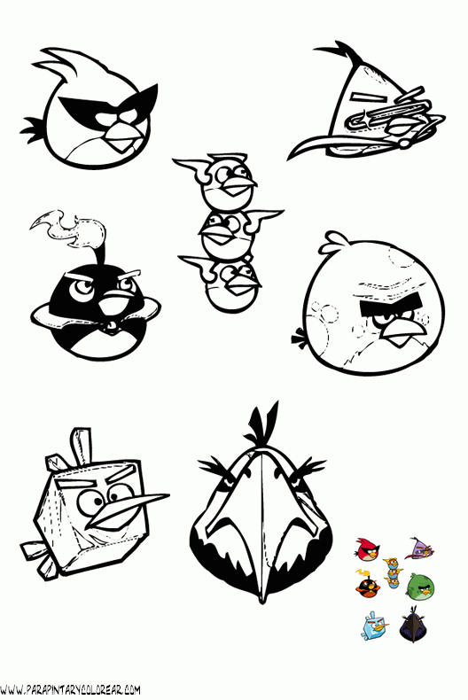 Angry Birds todos los personajes para colorear - Imagui