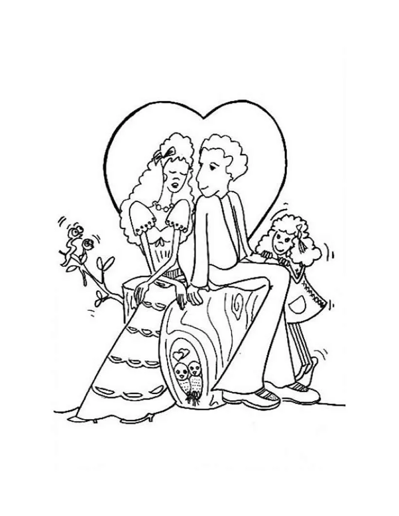 Dibujos de PAREJAS para colorear - Los novios enamorados Dibujos de PAREJAS para colorear - Los novios enamorados