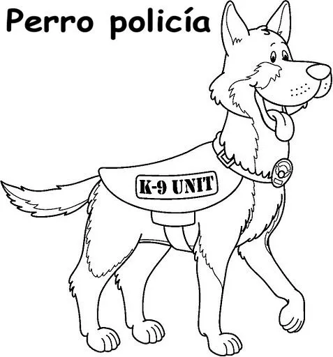 Dibujos para colorear de perros policias - Imagui