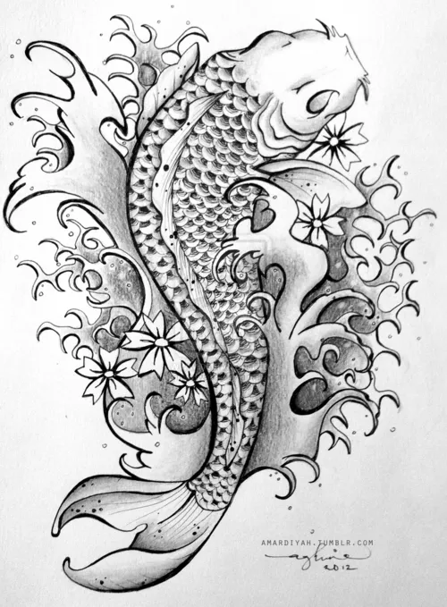 Plantillas para tatuajes de pez koi - Imagui
