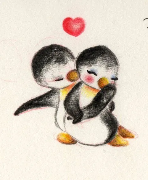 Dibujos de pinguinos enamorados - Imagui | Bocetos e Ilustraciones ...