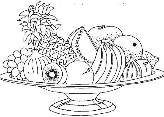 Imagenes de cesta de frutas para colorear - Imagui