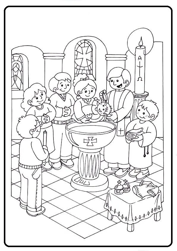 Dibujos del bautismo para colorear - Imagui