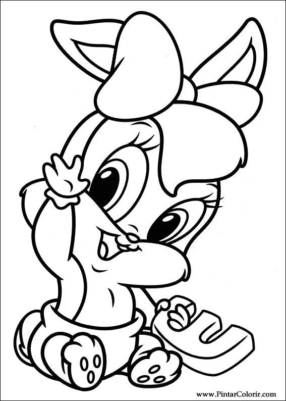 Drawings To Paint & Colour Baby Looney Tunes - Print Design 012