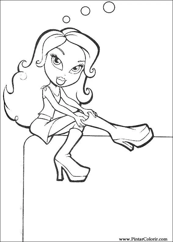 Dibujos para pintar y Color Bratz - Diseño de impresión 015 Dibujos para pintar y Color Bratz - Diseño de impresión 015