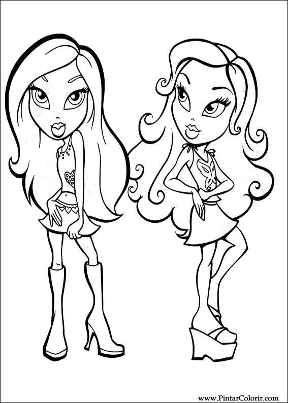 Dibujos para pintar y Color Bratz - Diseño de impresión 035 Dibujos para pintar y Color Bratz - Diseño de impresión 035