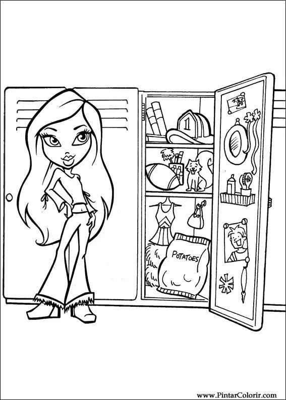 Dibujos para pintar y Color Bratz - Diseño de impresión 019 Dibujos para pintar y Color Bratz - Diseño de impresión 019