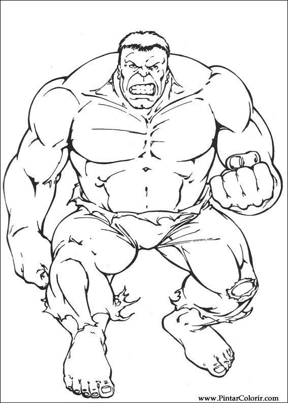 Dibujos para pintar y colorear Hulk - Diseño de impresión 004