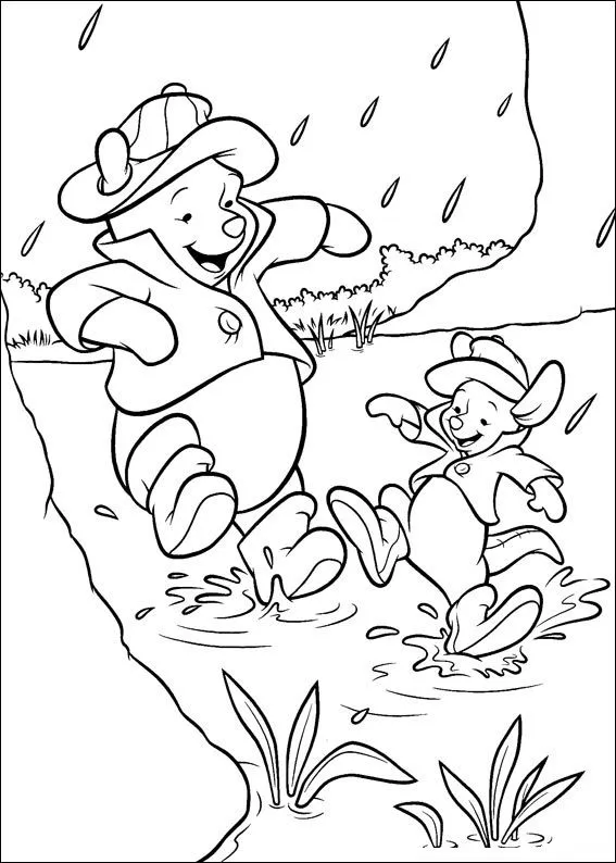 DIBUJOS PARA PINTAR Y COLOREAR:WINNIE THE POOH BAILANDO BAJO LA ...