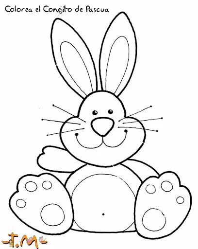 Dibujos para pintar: Conejo de pascuas muy sencillo.