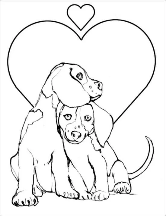 Dibujos de Perros Enamorados para pintar, Dibujos de Animales ...