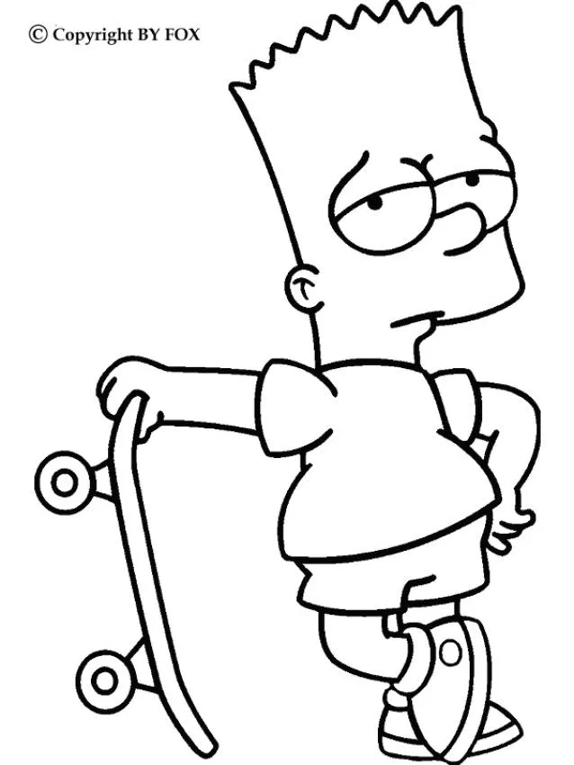 Dibujos para pintar LOS SIMPSON gratis, Bart el orgulloso para ...