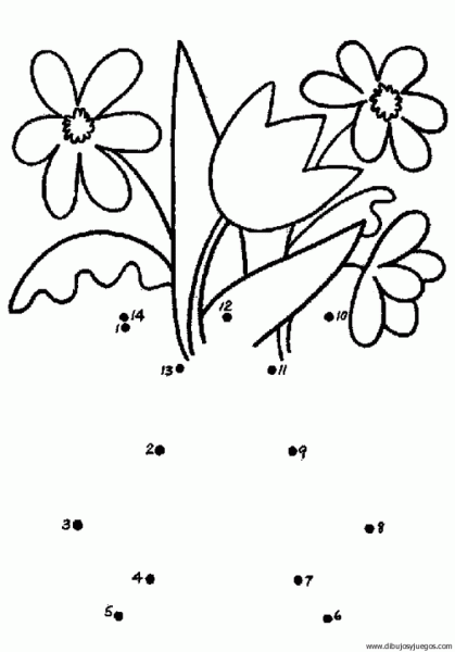 plantas-dibujar-uniendo-puntos-numeros-002 | Dibujos y juegos ...