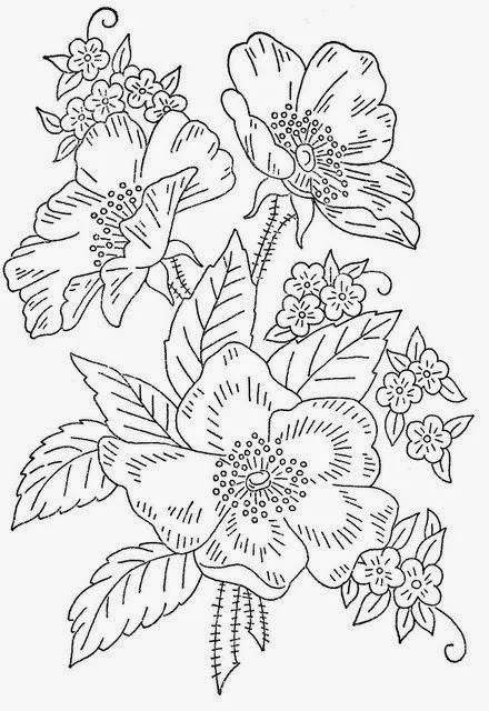 Dibujos y Plantillas para imprimir: Dibujos de flores para bordar ...