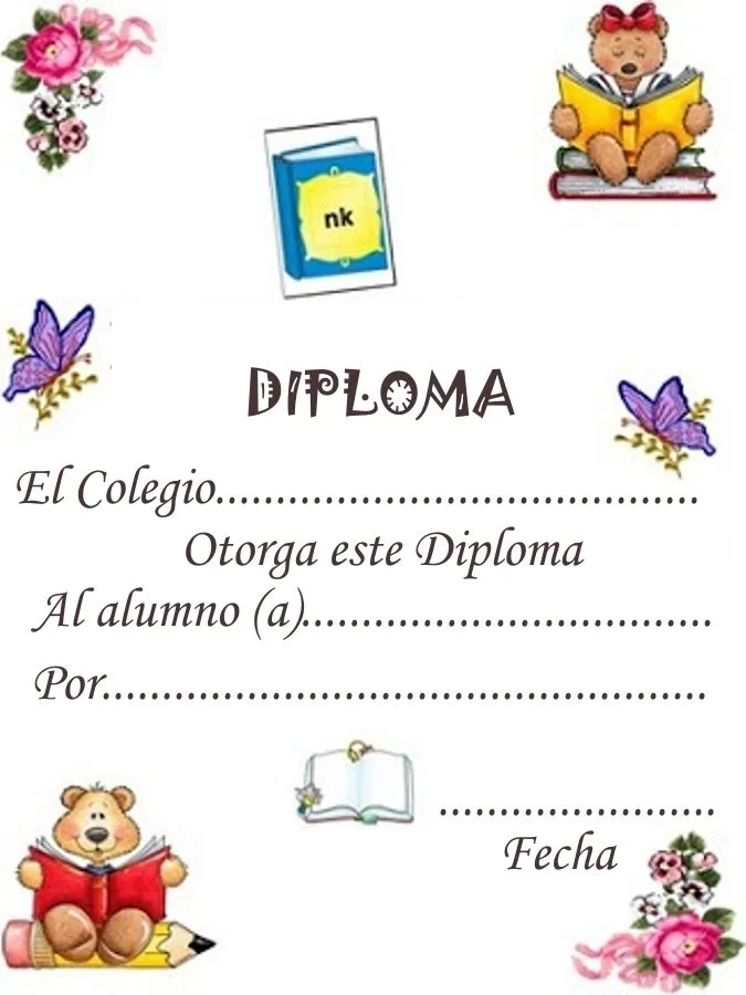 Diplomas para niños de kinder - Imagui