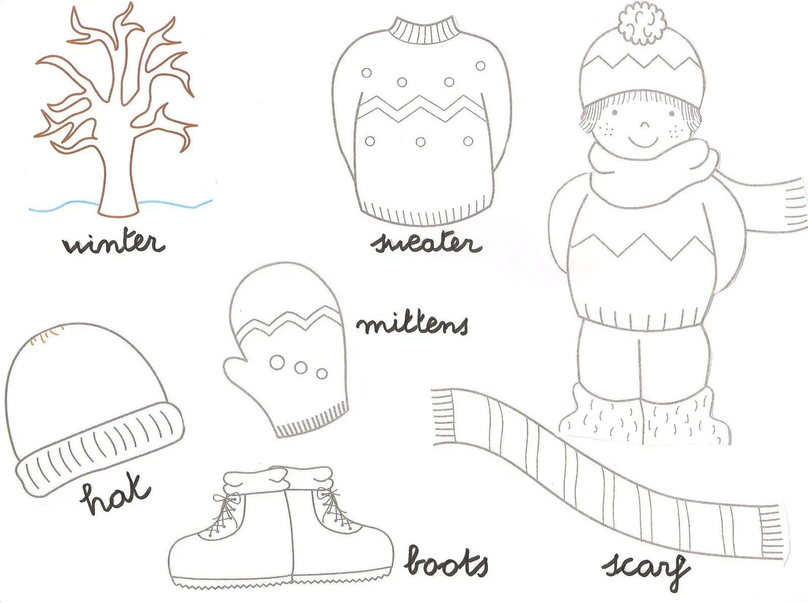 Fichas invierno - Dibujos para colorear - IMAGIXS Fichas invierno - Dibujos para colorear - IMAGIXS