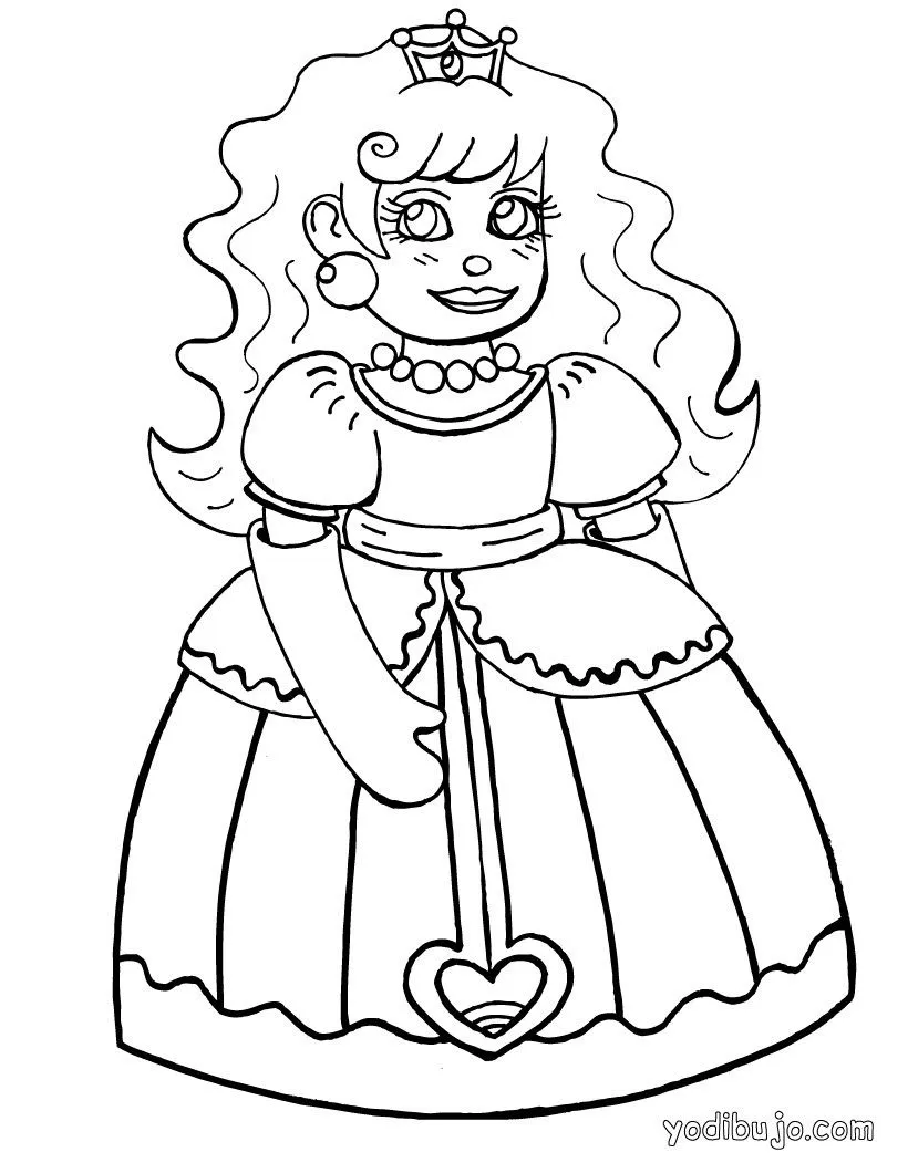 Dibujos de PRINCESAS para colorear, Princesa Menina para imprimir