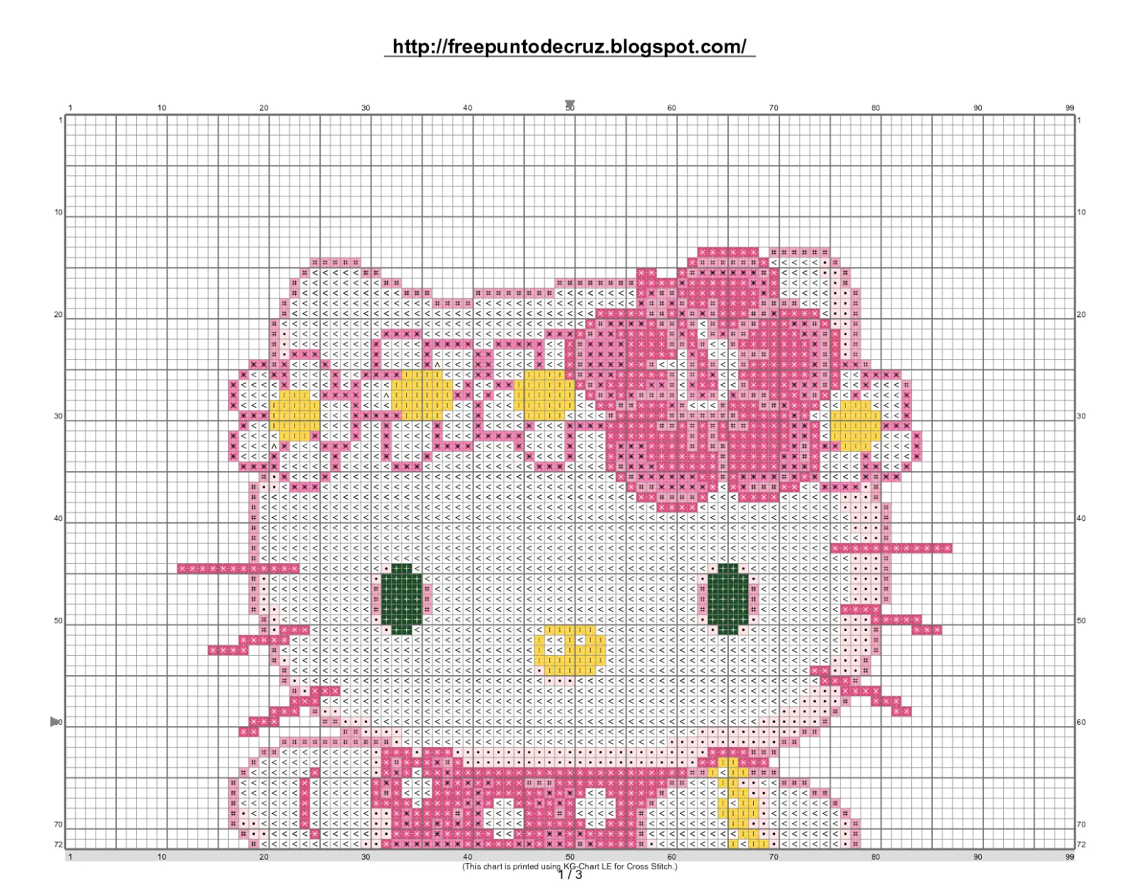 Dibujos Punto de Cruz Gratis: Hello Kitty Dibujos Punto de Cruz Gratis: Hello Kitty