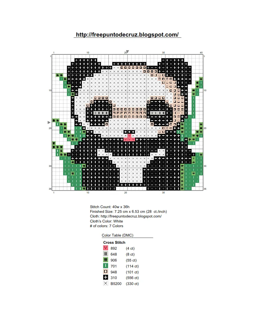 Dibujos Punto de Cruz Gratis: Oso panda en patrones punto de cruz