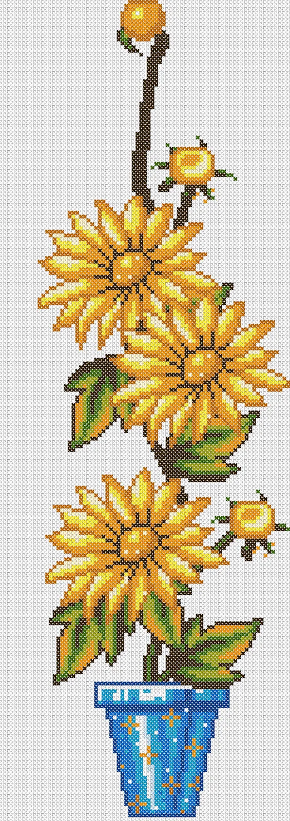 Dibujos Punto de Cruz Gratis: Sunflowers Cross Stitch Pattern - Girasoles punto de cruz Dibujos Punto de Cruz Gratis: Sunflowers Cross Stitch Pattern - Girasoles punto de cruz