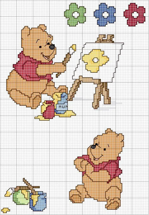 Dibujos de punto de cruz de Winnie the Pooh de Disney Dibujos de punto de cruz de Winnie the Pooh de Disney