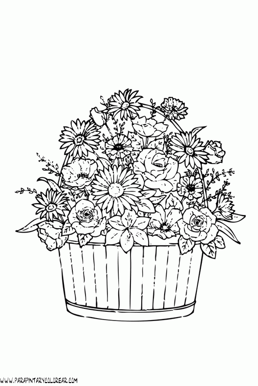 Dibujos de ramos de flores para colorear - Imagui