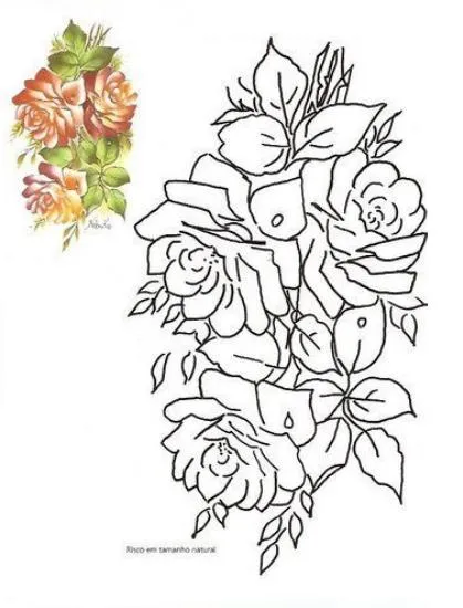 Dibujos de ramos de flores para pintar en tela - Imagui