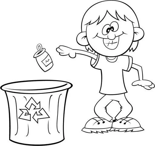 Dibujos de reciclaje para niños para colorear - Imagui
