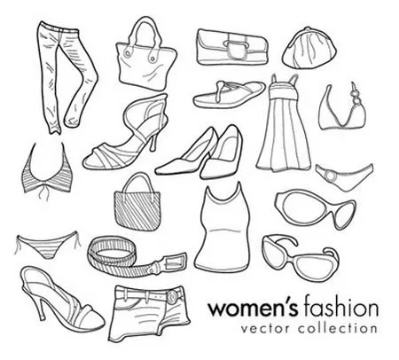 Dibujos de ropa de mujer en Vector | portafolio blog