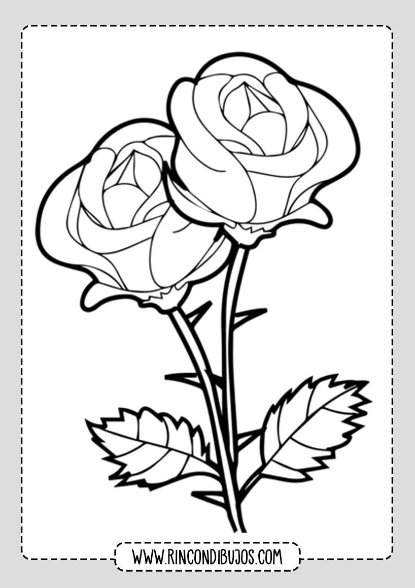 Dibujos de Rosas para colorear - Rincon Dibujos | Dibujos de rosas, Flores  fáciles de dibujar, Dibujo de rosa fácil