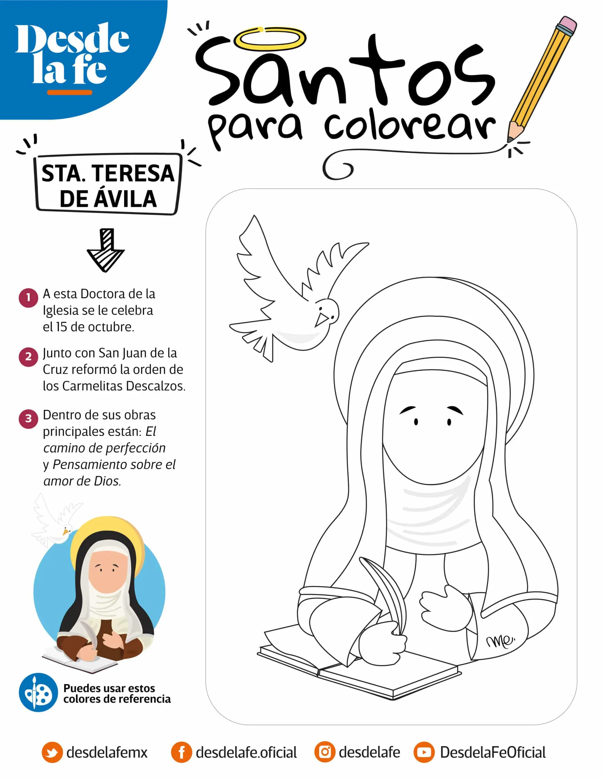 Dibujos de santos para colorear parte 2: una herramienta de catequesis