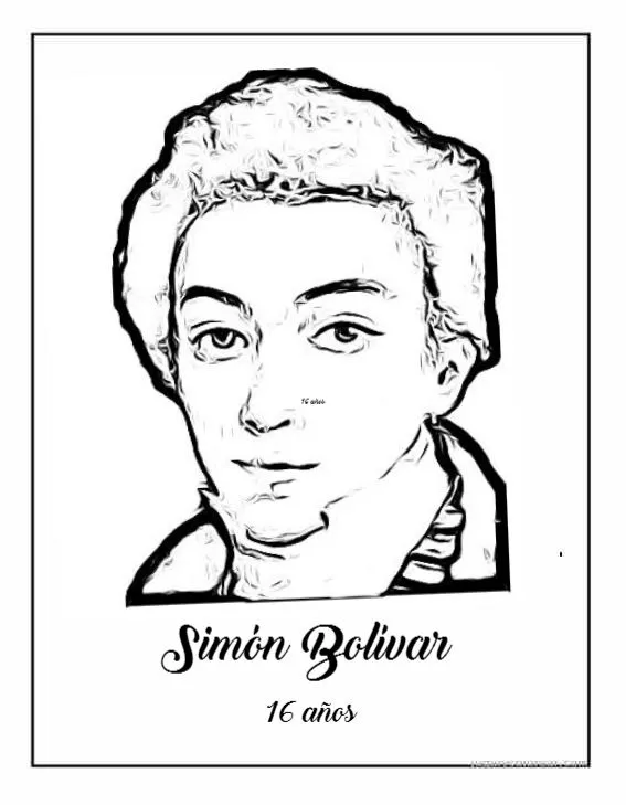 Dibujos de simón Bolívar para colorear - Jugar y Colorear