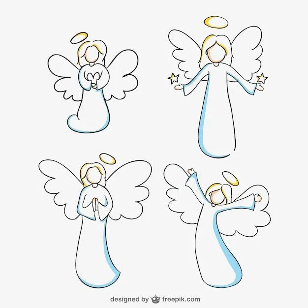 Dibujos simples de ángeles | Descargar Vectores gratis